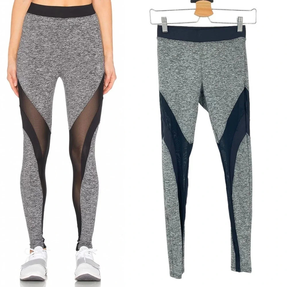 Koral Frame High Rise Leggings Heather Grey Black Size Small